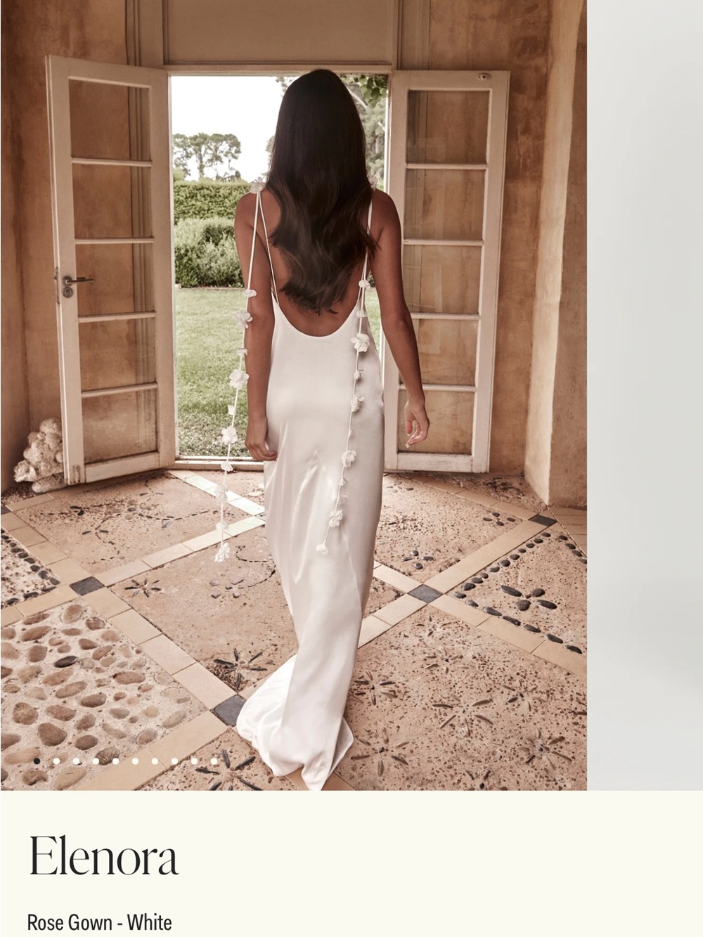 Elenora rose gown white meshki